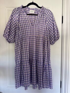 Tuckernuck / Hyancinth House Purple & Lavender Gingham Tiered Dress Mini Dress